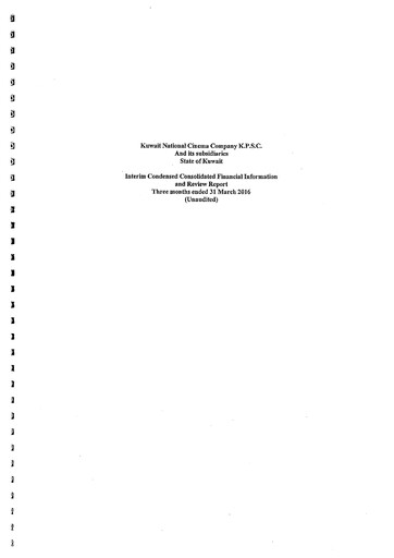 Vorschaubild Kuwait National Cinema Company Finanzmitteilung 2016-q1