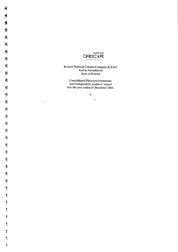 Vorschaubild Kuwait National Cinema Company Finanzmitteilung 2016