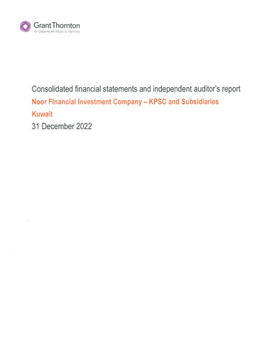 Vorschaubild Noor Financial Investment Company Finanzmitteilung 2022