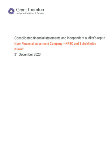 Vorschaubild Noor Financial Investment Company Finanzmitteilung 2023