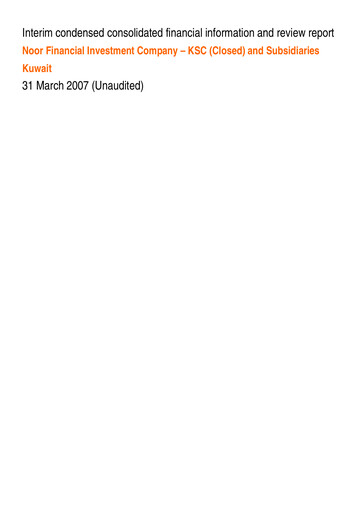 Thumbnail Noor Financial Investment Company Quarterly Report 2007-q1