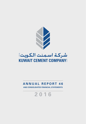 Miniature Kuwait Cement Company Rapport annuel 2016