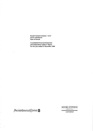 Miniature Kuwait Cement Company Rapport financier 2008