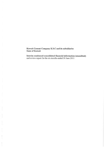 Miniature Kuwait Cement Company Rapport financier 2011-h1