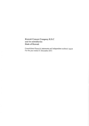 Miniature Kuwait Cement Company Rapport financier 2011