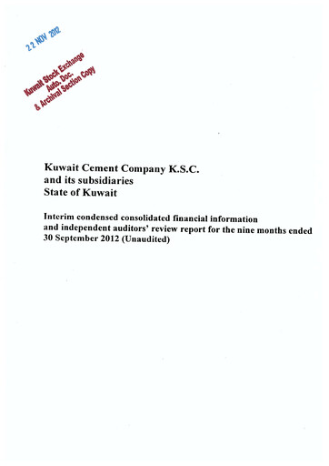Miniature Kuwait Cement Company Rapport financier 2012-9m