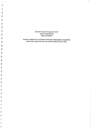 Miniature Kuwait Cement Company Rapport financier 2012-h1