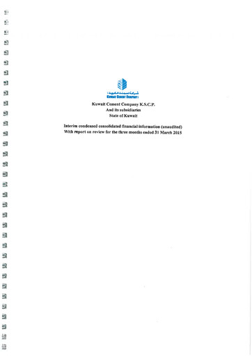 Miniature Kuwait Cement Company Rapport financier 2015-q1