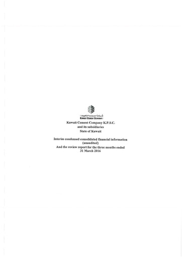 Miniature Kuwait Cement Company Rapport financier 2016-q1