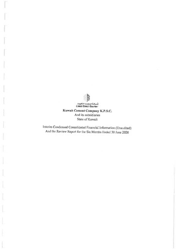 Miniature Kuwait Cement Company Rapport financier 2020-h1