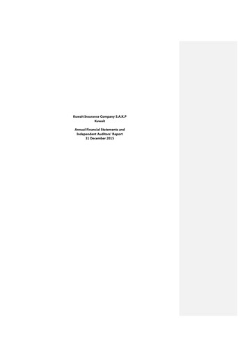 Thumbnail Kuwait Insurance Company Financial Statement 2015