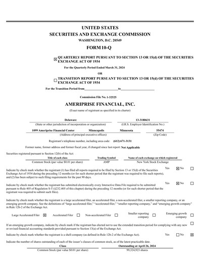 Thumbnail Ameriprise Financial
 Quarterly Report 2024-q1