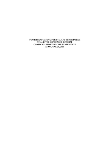 Thumbnail Tower Semiconductor Financial Statement 2011-h1