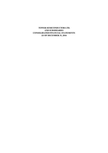 Thumbnail Tower Semiconductor Financial Statement 2016