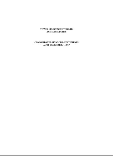 Thumbnail Tower Semiconductor Financial Statement 2017
