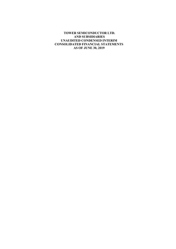 Thumbnail Tower Semiconductor Financial Statement 2019