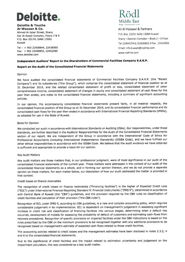 Thumbnail Commercial Facilities Company S.A.K.P. Financial Statement 2019