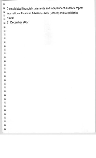 Miniature International Financial Advisors Holding Bilan financier 2007