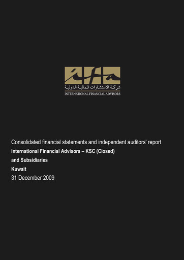 Miniature International Financial Advisors Holding Bilan financier 2009