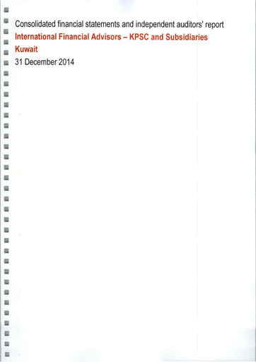 Miniature International Financial Advisors Holding Bilan financier 2014