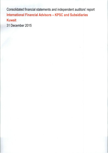 Miniature International Financial Advisors Holding Bilan financier 2015