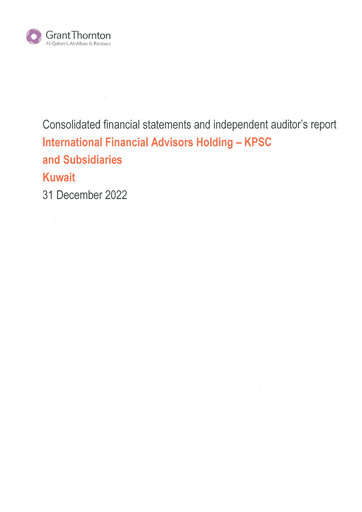Miniature International Financial Advisors Holding Bilan financier 2022