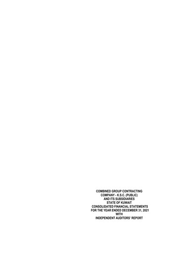 Thumbnail Combined Group Contracting Company  Financial Statement 2021