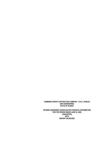 Thumbnail Combined Group Contracting Company  Half-year Report 2020-h1
