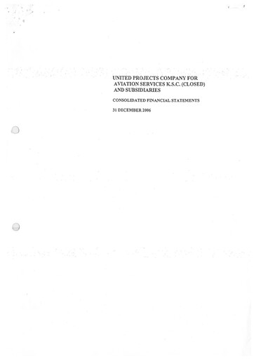 Thumbnail United Projects Company For Aviation Services Financial Statement 2006