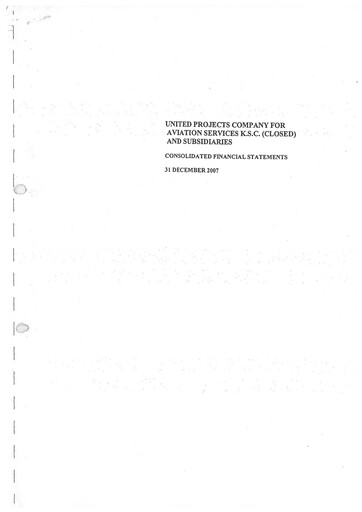 Thumbnail United Projects Company For Aviation Services Financial Statement 2007