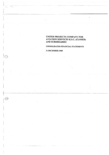 Thumbnail United Projects Company For Aviation Services Financial Statement 2008