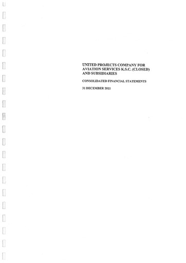 Thumbnail United Projects Company For Aviation Services Financial Statement 2011
