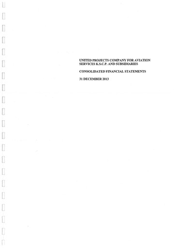 Thumbnail United Projects Company For Aviation Services Financial Statement 2013