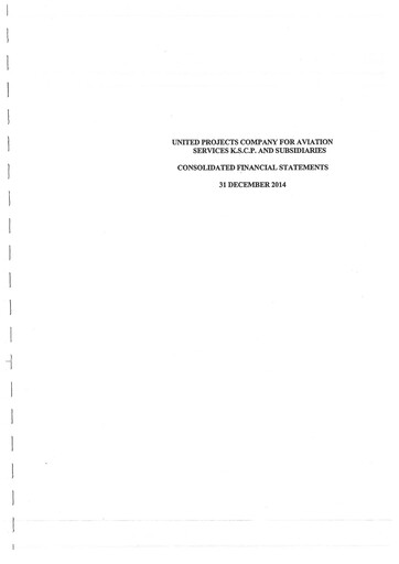 Thumbnail United Projects Company For Aviation Services Financial Statement 2014
