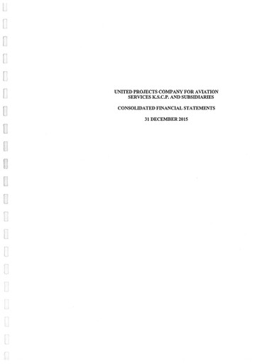 Thumbnail United Projects Company For Aviation Services Financial Statement 2015