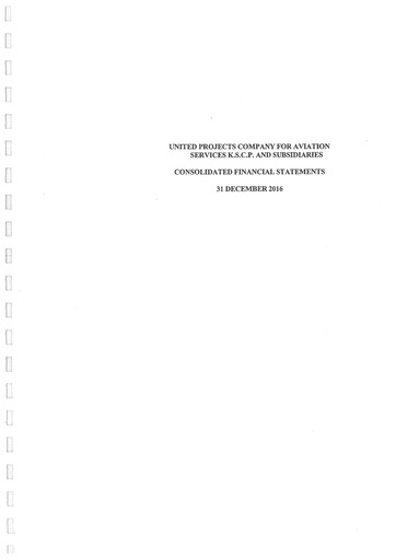 Thumbnail United Projects Company For Aviation Services Financial Statement 2016