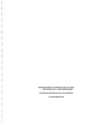 Thumbnail United Projects Company For Aviation Services Financial Statement 2018