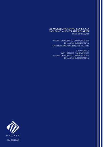 Miniature Al-Mazaya Holding Company Rapport semestriel 2025-h1