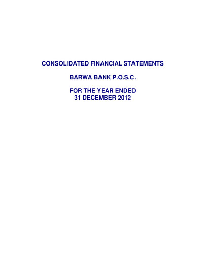 Thumbnail Dukhan Bank Financial Statement 2012