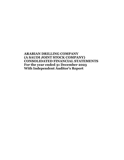 Thumbnail Arabian Drilling Company Financial Statement 2023