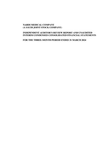 Thumbnail Nahdi Medical Company Financial Statement 2024-q1