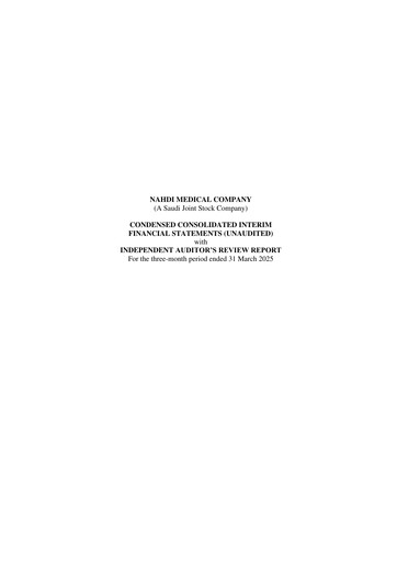 Thumbnail Nahdi Medical Company Financial Statement 2025-q1
