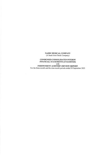Thumbnail Nahdi Medical Company Financial Statement 2025-q3