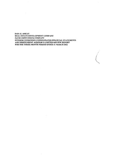 Thumbnail Dar Al Arkan Real Estate Development Company Quarterly Report 2022-q1