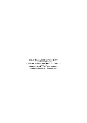 Thumbnail Riyadh Cables Group Company Financial Statement 2024
