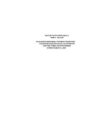 Thumbnail Milaha - Qatar Navigation Quarterly Report 2010-q1
