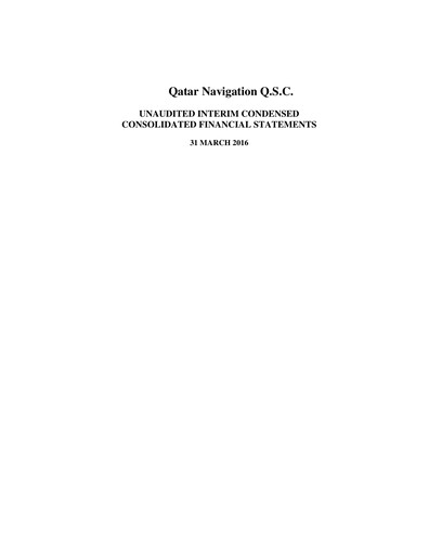 Thumbnail Milaha - Qatar Navigation Quarterly Report 2016-q1