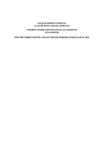 Vorschaubild Leejam Sports Company Finanzmitteilung 2021-q2