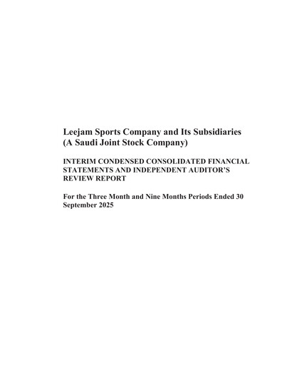 Vorschaubild Leejam Sports Company Finanzmitteilung 2025-q3