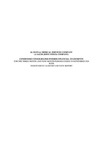 Thumbnail Al-Dawaa Medical Services Company Financial Statement 2024-9m